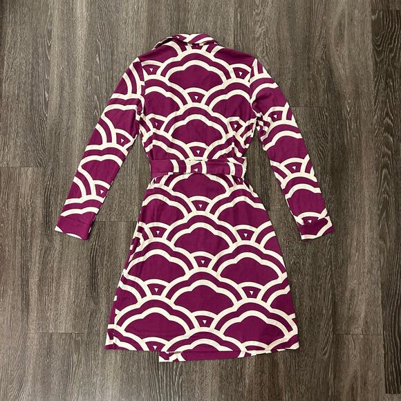 Diane Von Furstenberg Silk Wrap Dress New Jeanne Two Vintage Purple Size 12 DVF - Picture 16 of 16